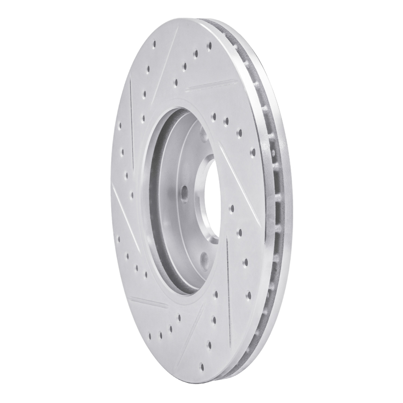 Ford Transit Connect Brake Rotor (1) - Front Right - R1 Concepts - Drilled & Slotted - Silver - `10-`13